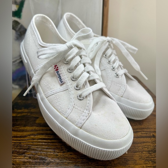 Superga White Canvas Sneakers - Picture 1 of 5